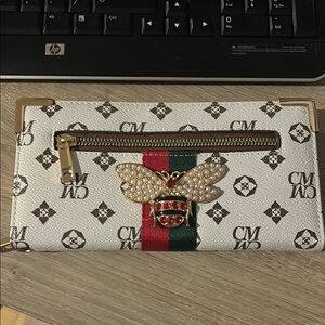 CM White and Gold Vintage Wallet